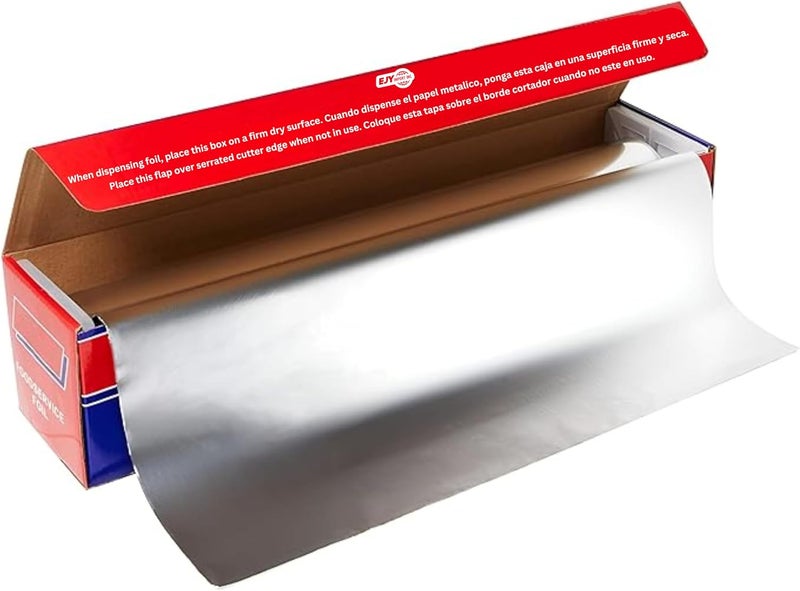 EJY IMPORT 18” x 500 Feet Heavy Duty Aluminum Foil Wrap | Commercial Grade for Food Service Industry | Aluminum Silver Foil for Cooking, Baking, Roasting, BBQ & Parties | 18"x 500 Feet Long. (1) - Image 4
